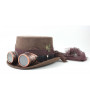 Capello Steampunk marrone con velo by P & G
