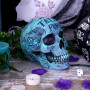 Teschio tattoo blue Salvadanaio by Nemesis Now