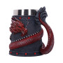 Boccale nero con drago rosso by Nemesis Now