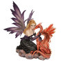Fata Viola inginocchiata con drago - Fairyland Collection