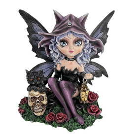 Fatina con gatto e teschio - Fairyland Collection
